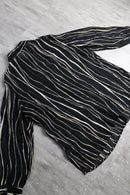 art stripe rayon sheer shirt