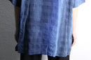gradation color block design s/s shirts
