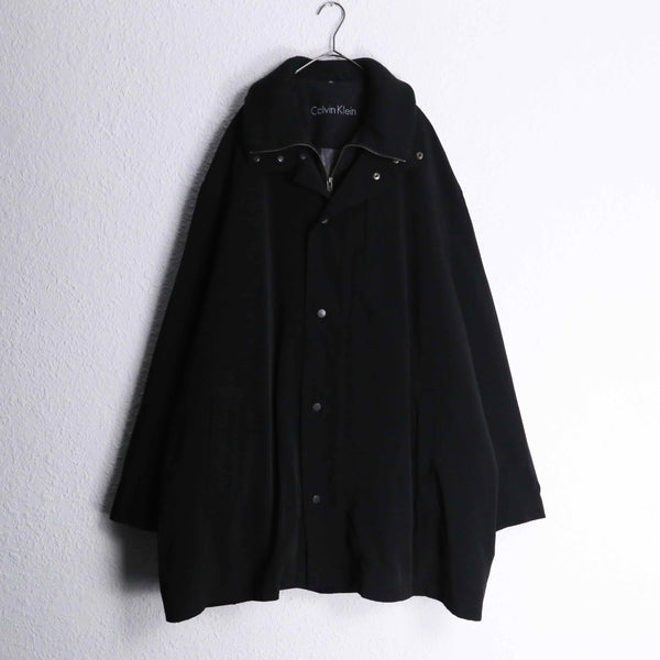 2000s Calvin Klein faux layered nylon half coat