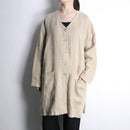 no collar linen long jacket