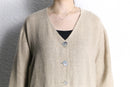 no collar linen long jacket