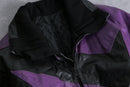 purple black bi-color leather jacket