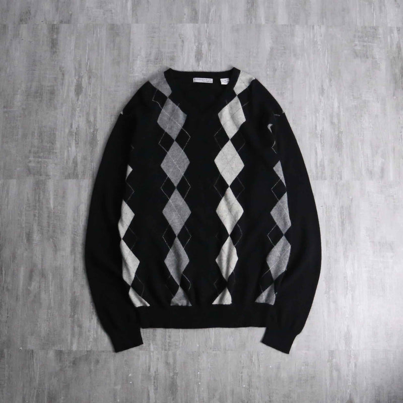 2000s argyle all cashmere knit