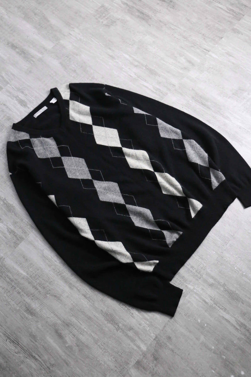 2000s argyle all cashmere knit