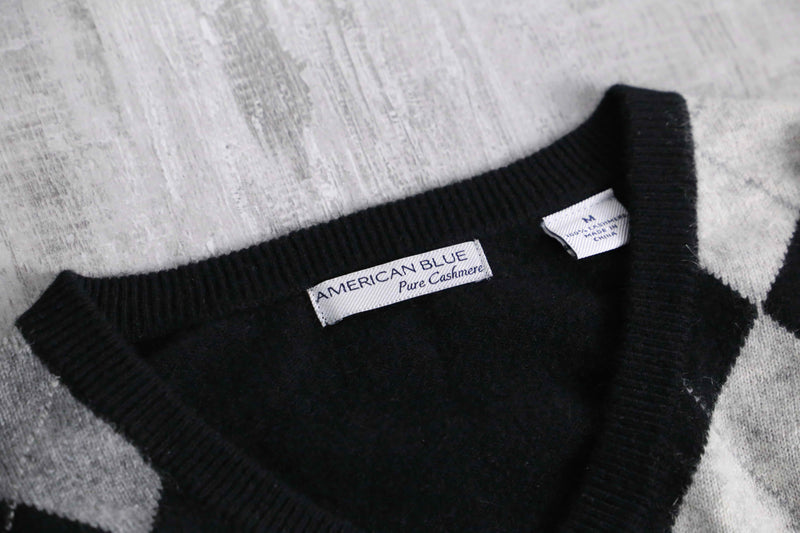 2000s argyle all cashmere knit