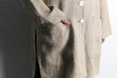 no collar linen long jacket