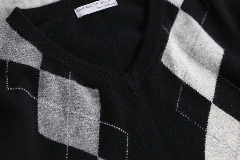 2000s argyle all cashmere knit
