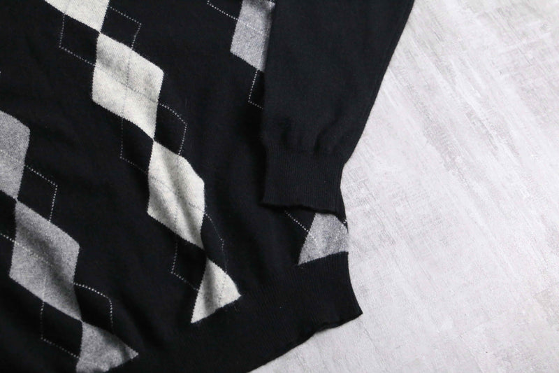 2000s argyle all cashmere knit