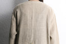 no collar linen long jacket