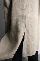 no collar linen long jacket