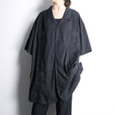 black oversized guayabera shirt