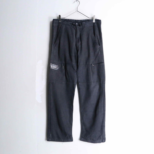 "DIESEL" ash gray color wide silhouette sweat pants