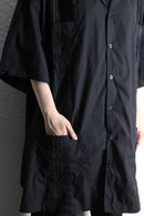 black oversized guayabera shirt