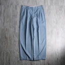 1990s 2tuck poly wide trousers "smoky blue"