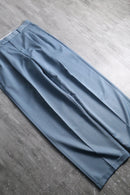 1990s 2tuck poly wide trousers "smoky blue"