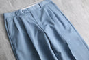1990s 2tuck poly wide trousers "smoky blue"