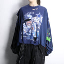 ''Re:make''asymmetry boro long Tee