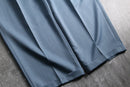 1990s 2tuck poly wide trousers "smoky blue"