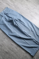 1990s 2tuck poly wide trousers "smoky blue"