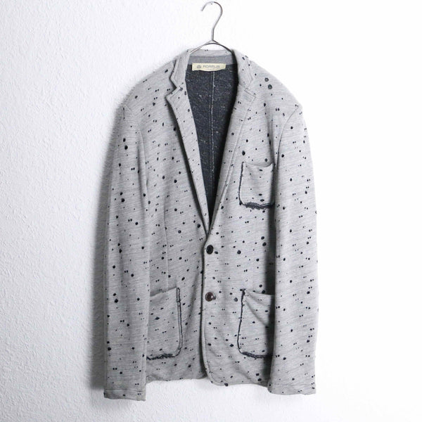 gray color many hole design easy tailored jacket