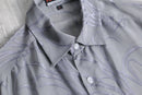 greige jacquard design sheer shirt