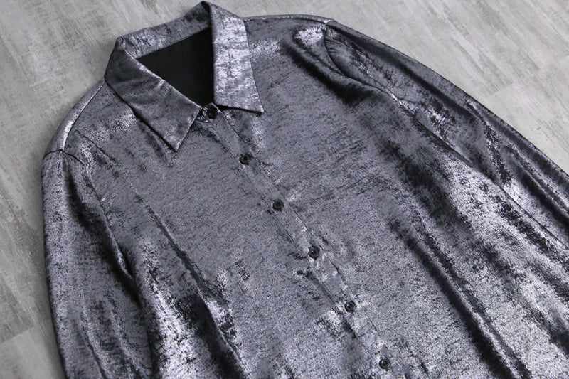 unknown metallic silver shirt