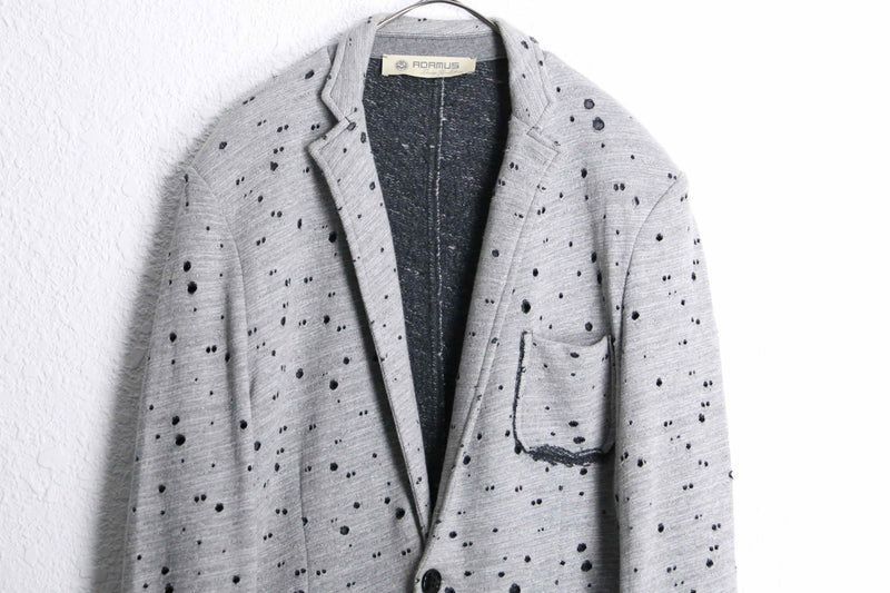 gray color many hole design easy tailored jacket