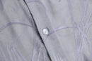 greige jacquard design sheer shirt
