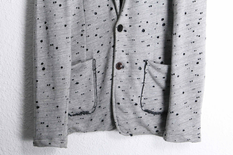 gray color many hole design easy tailored jacket