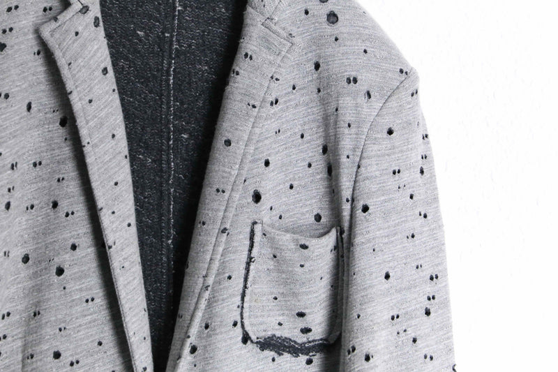 gray color many hole design easy tailored jacket