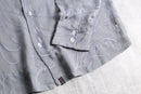 greige jacquard design sheer shirt