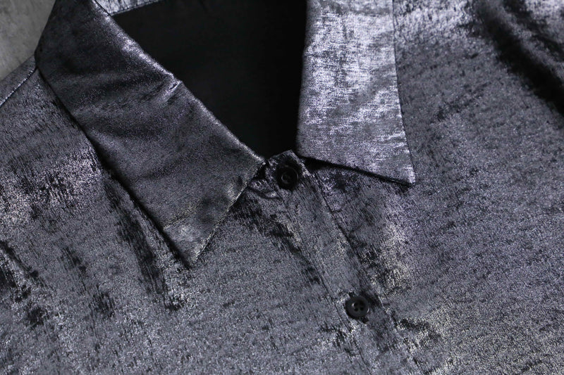 unknown metallic silver shirt