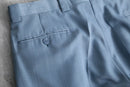 1990s 2tuck poly wide trousers "smoky blue"