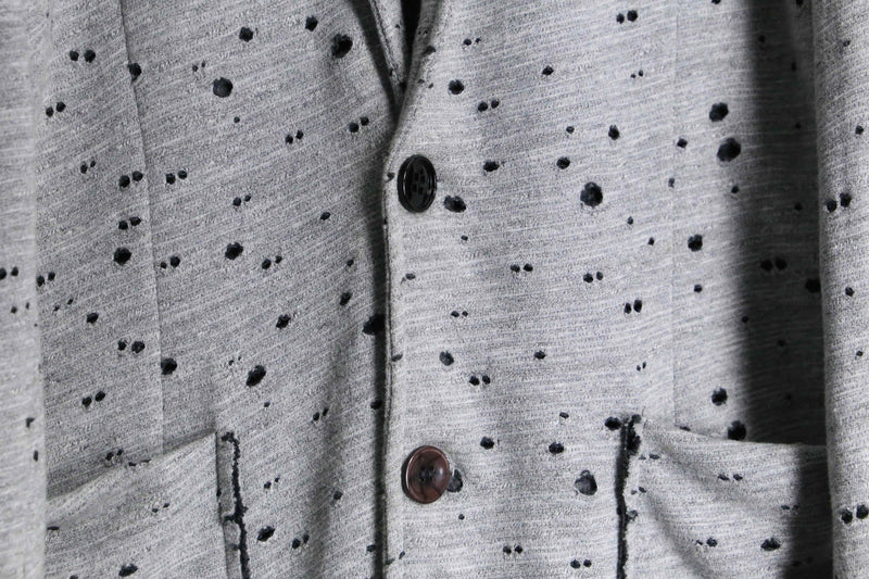 gray color many hole design easy tailored jacket