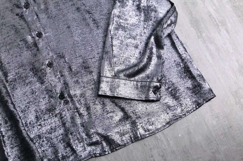 unknown metallic silver shirt