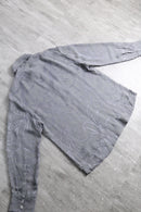 greige jacquard design sheer shirt