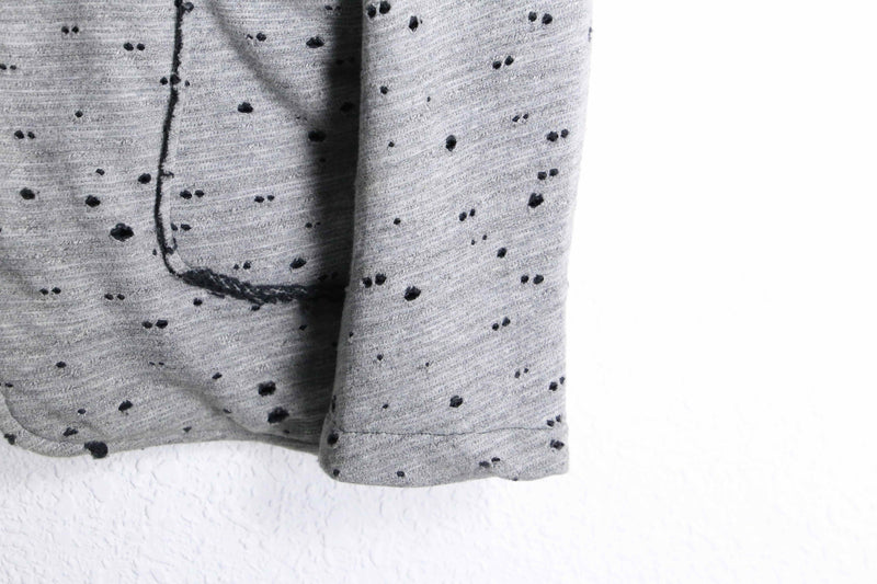 gray color many hole design easy tailored jacket