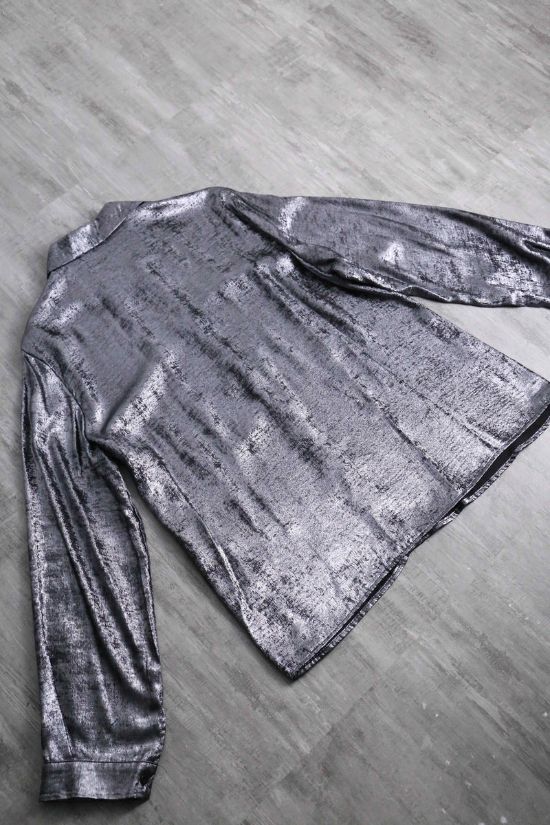 unknown metallic silver shirt