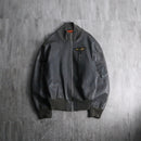 1980-90s German army type pilot leather jacket