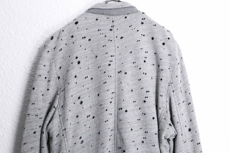 gray color many hole design easy tailored jacket