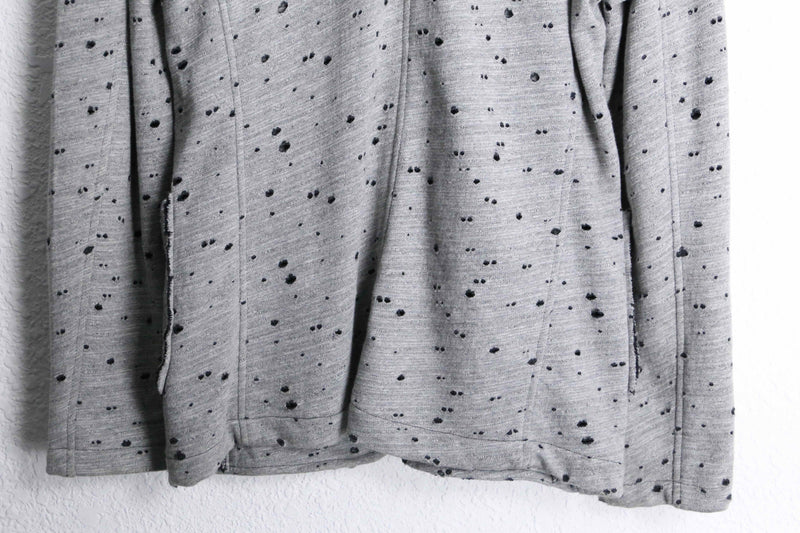 gray color many hole design easy tailored jacket