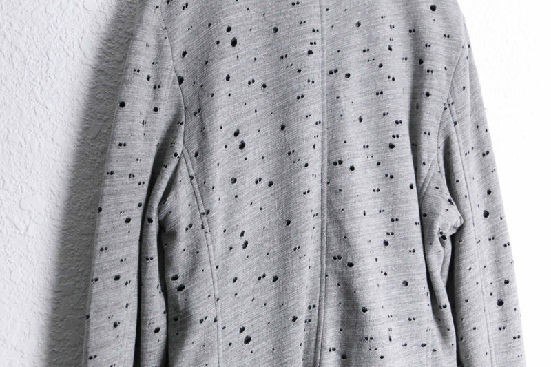 gray color many hole design easy tailored jacket