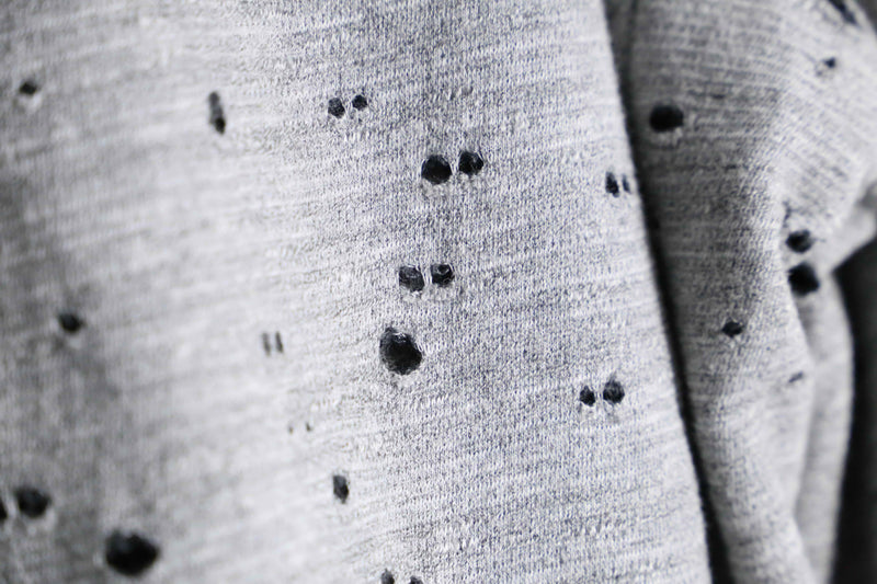 gray color many hole design easy tailored jacket