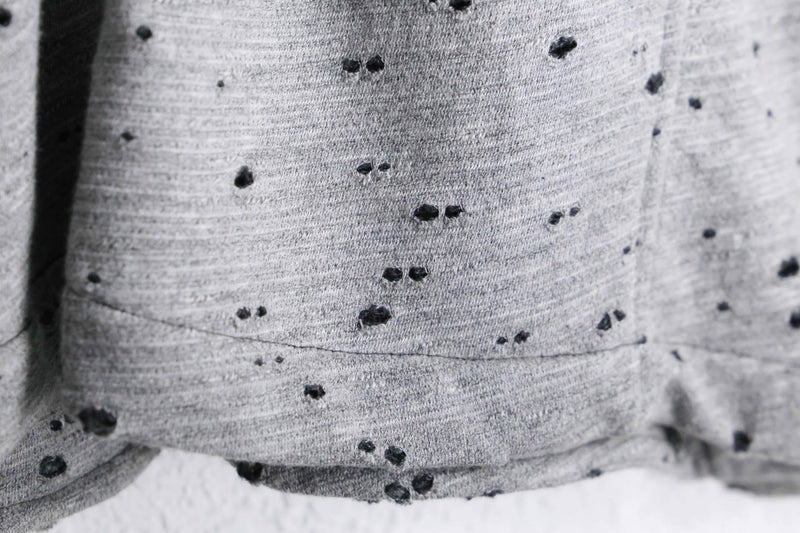 gray color many hole design easy tailored jacket