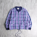 check zip-up short blouson