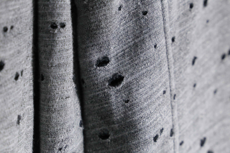 gray color many hole design easy tailored jacket