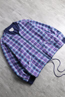check zip-up short blouson