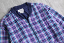 check zip-up short blouson