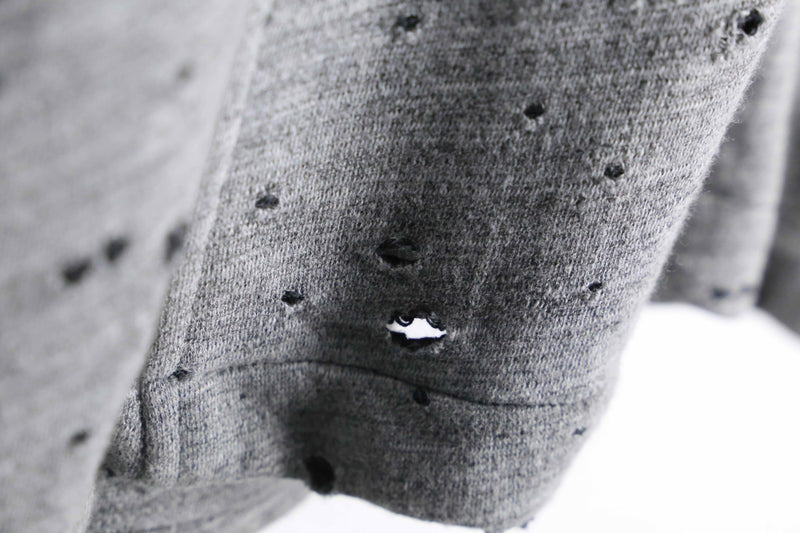gray color many hole design easy tailored jacket