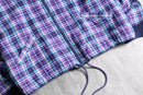 check zip-up short blouson